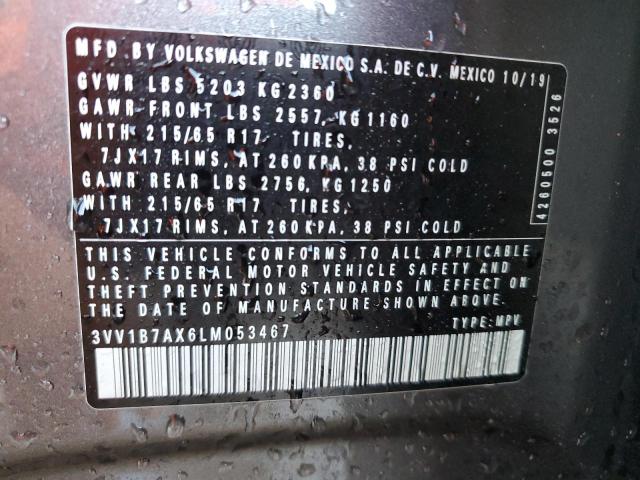 3VV1B7AX6LM053467 Volkswagen TIGUAN S