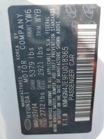 KMHGN4JE9FU018365 Hyundai Genesis 3.8l