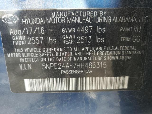5NPE24AF7HH486315 Hyundai SONATA SE