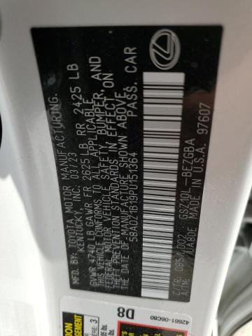 58ADZ1B19PU151364 Lexus Es 350 Base