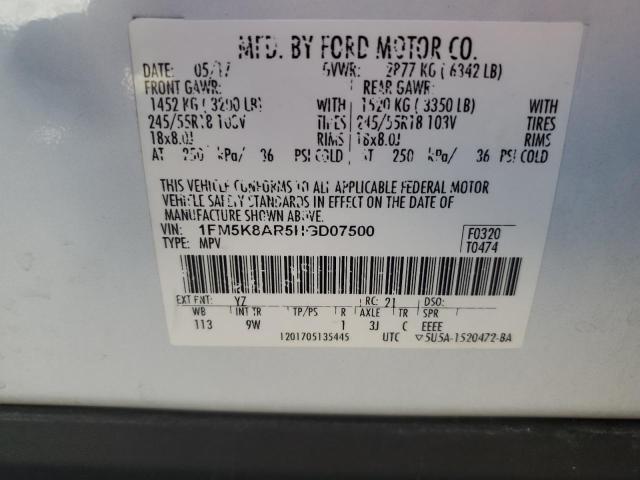 1FM5K8AR5HGD07500 Ford Explorer Police Interceptor