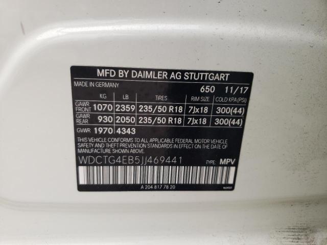 WDCTG4EB5JJ469441 Mercedes-Benz GLA 250