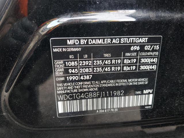 WDCTG4GB8FJ111982 Mercedes-Benz Gla 250 4matic
