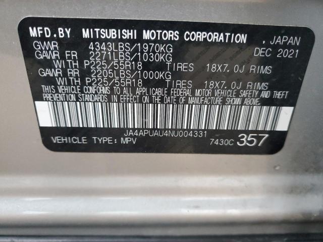 JA4APUAU4NU004331 Mitsubishi Outlander Sport Es