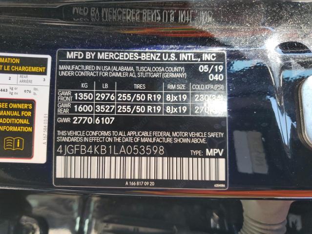 4JGFB4KB1LA053598 Mercedes-Benz Gle 350 4matic