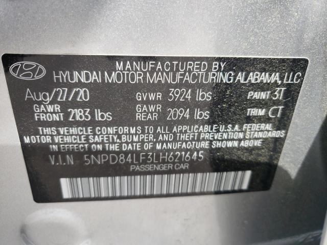 5NPD84LF3LH621645 Hyundai ELANTRA SEL