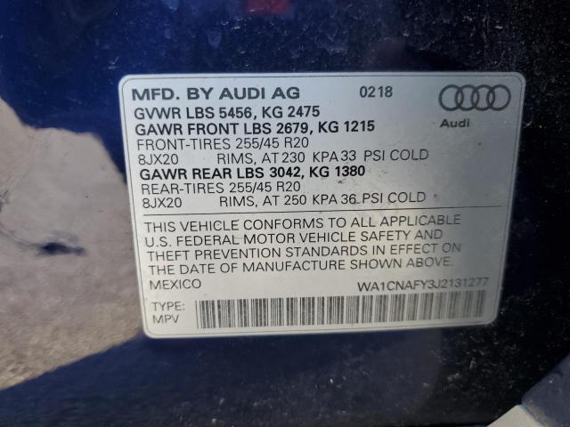 WA1CNAFY3J2131277 Audi Q5 Prestige