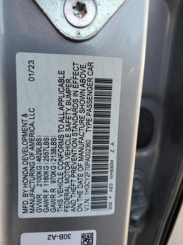 1HGCY2F70PA002360 Honda Accord Hybrid Sport-l