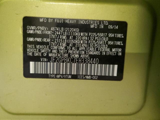 JF2GPBKC7EH338440 Subaru Xv Crosstrek 2.0i Hybrid Touring