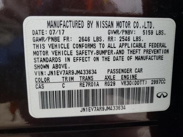 JN1EV7AR9JM433634 Infiniti Q50 LUXE
