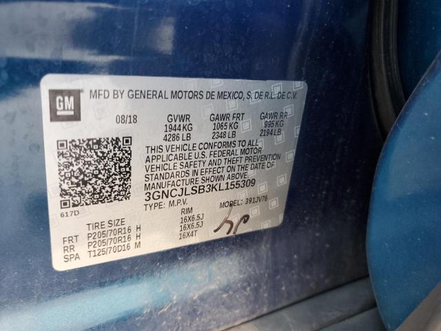 3GNCJLSB3KL155309 Chevrolet TRAX 1LT