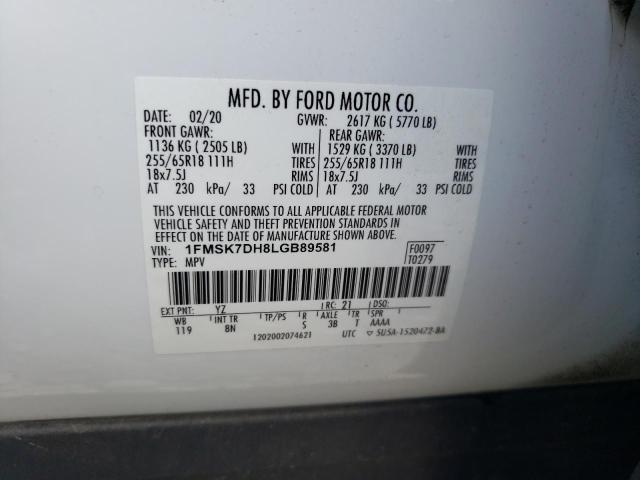 1FMSK7DH8LGB89581 Ford EXPLORER XLT