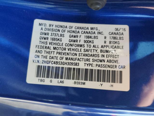 2HGFC4B53GH309583 Honda Civic Lx
