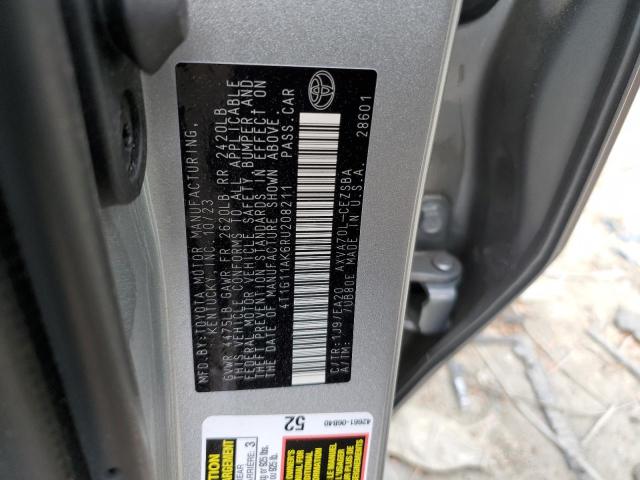 4T1G11AK6RU208211 Toyota Camry Se Night Shade