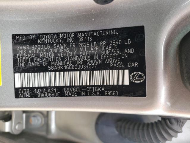 58ABK1GG6GU034527 Lexus ES 350