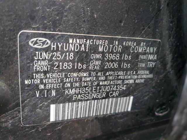 KMHH35LE1JU074354 Hyundai ELANTRA GT