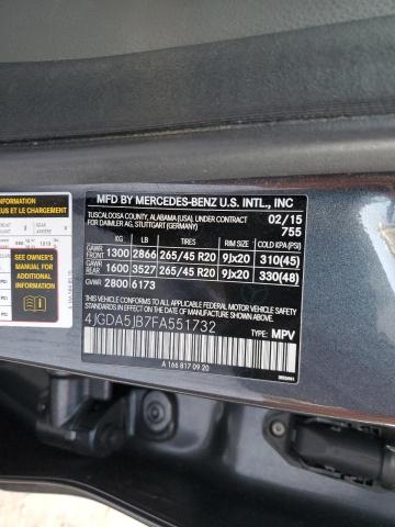 4JGDA5JB7FA551732 Mercedes-Benz ML 350