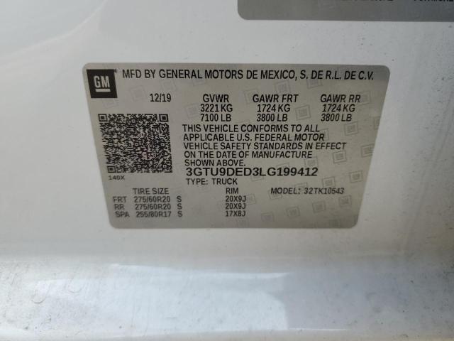 3GTU9DED3LG199412 GMC Sierra K1500 Slt
