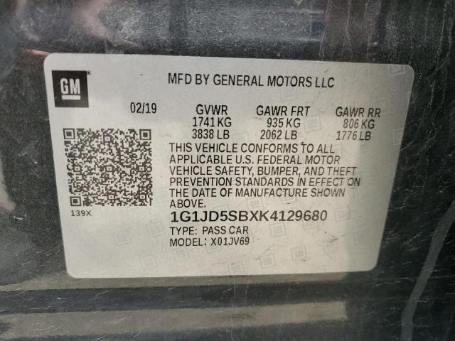 1G1JD5SBXK4129680 Chevrolet SONIC LT