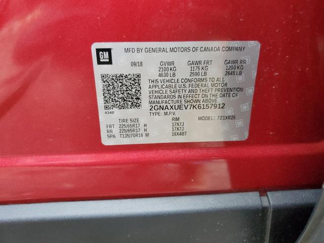 2GNAXUEV7K6157912 Chevrolet EQUINOX LT