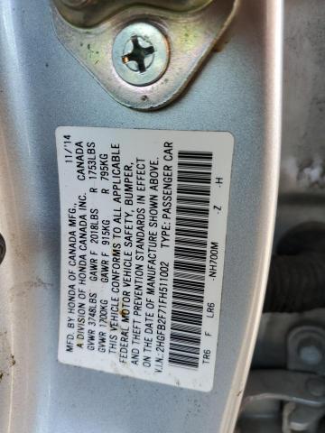 2HGFB2F71FH511002 Honda CIVIC SE