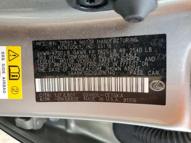 58ABK1GG2GU016140 Lexus ES 350