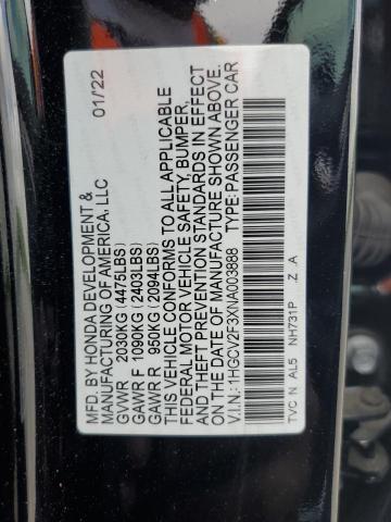 1HGCV2F3XNA003888 Honda Accord Sport