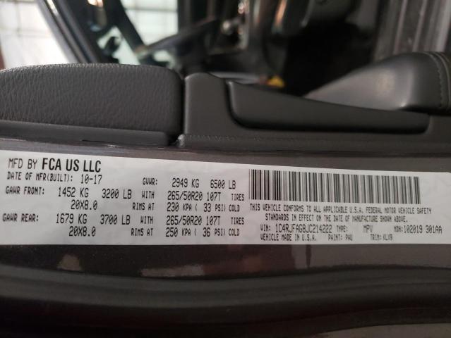 1C4RJFAG8JC214222 Jeep Grand Cherokee Laredo