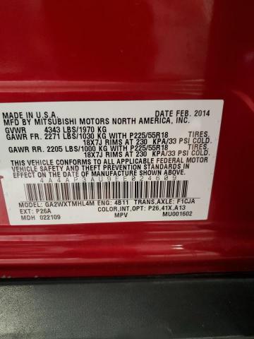 4A4AP3AU9EE024609 Mitsubishi Outlander Sport Es