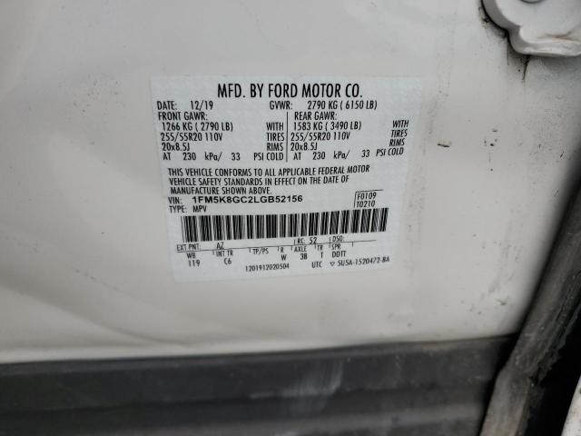 1FM5K8GC2LGB52156 Ford Explorer St