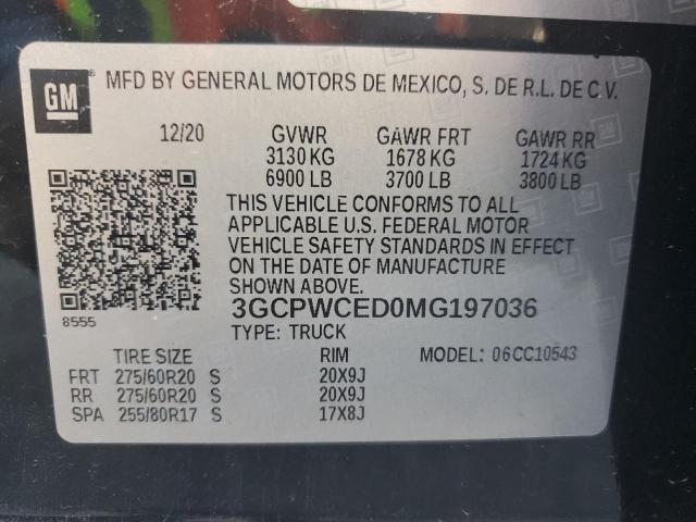 3GCPWCED0MG197036 Chevrolet Silverado C1500 Lt