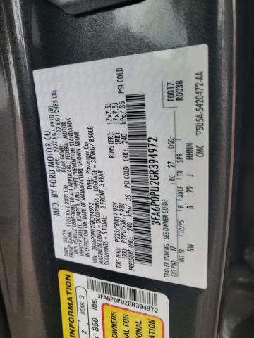 3FA6P0PU2GR394972 Ford Fusion Se Phev