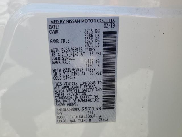 5N1DL0MN9KC557159 Infiniti QX60 LUXE