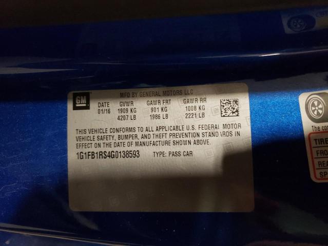 1G1FB1RS4G0138593 Chevrolet CAMARO LT