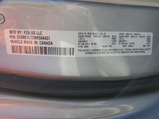 2C4RC1L72MR594437 Chrysler Pacifica Hybrid Touring L