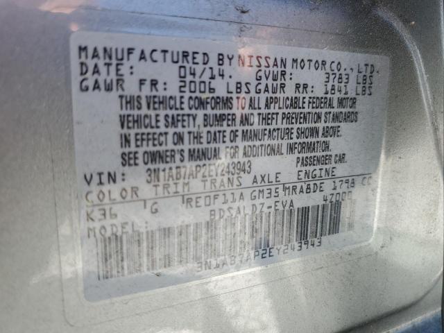 3N1AB7AP2EY243943 Nissan SENTRA S