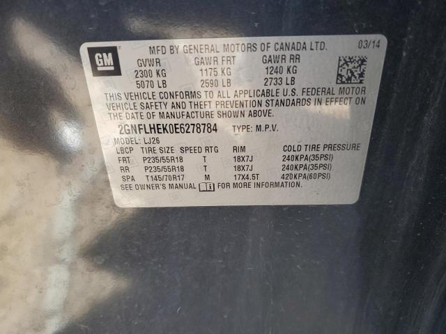 2GNFLHEK0E6278784 Chevrolet Equinox Ltz