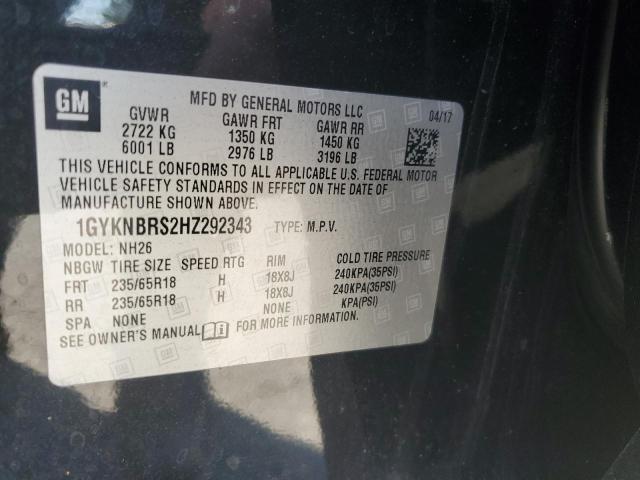 1GYKNBRS2HZ292343 Cadillac XT5 LUXURY