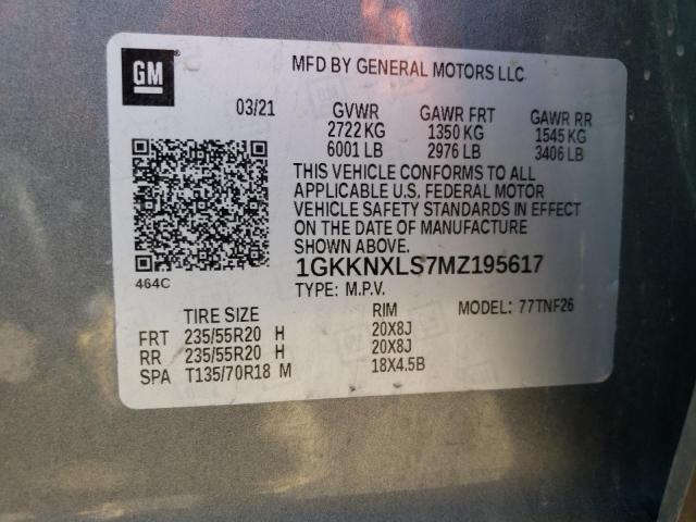 1GKKNXLS7MZ195617 GMC Acadia Denali