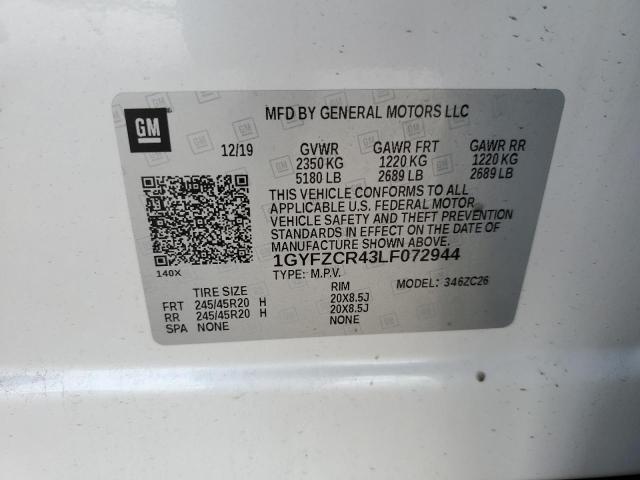 1GYFZCR43LF072944 Cadillac Xt4 Premium Luxury