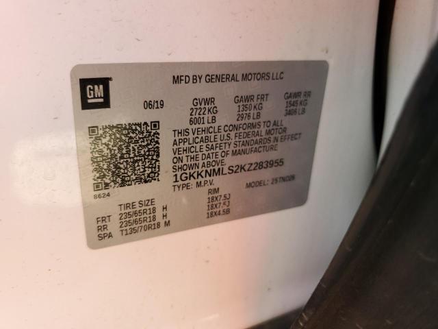 1GKKNMLS2KZ283955 GMC Acadia Slt-1