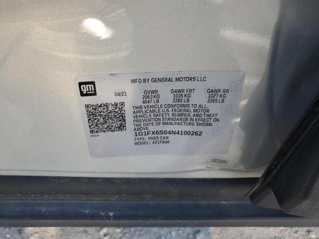 1G1FX6S04N4100262 Chevrolet Bolt Ev 2lt