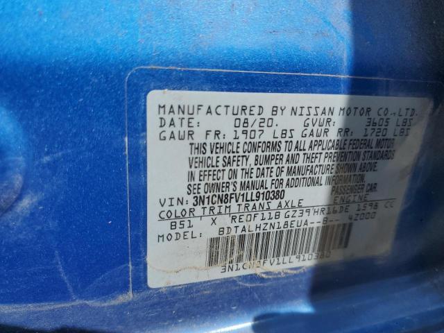 3N1CN8FV1LL910380 Nissan VERSA SR