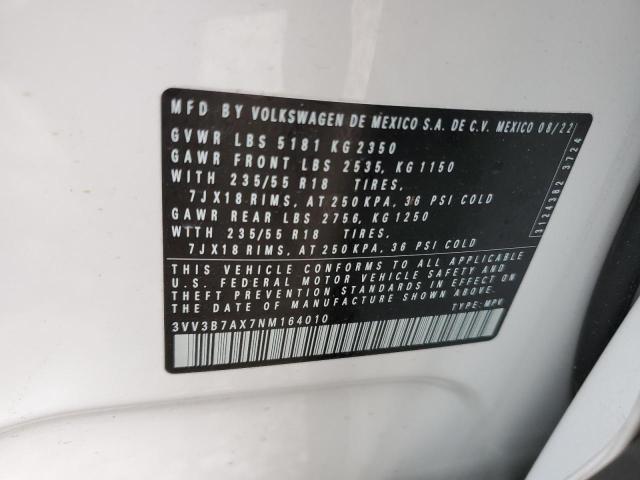3VV3B7AX7NM164010 Volkswagen TIGUAN SE