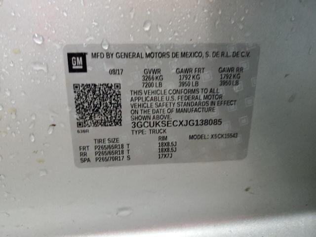 3GCUKSECXJG138085 Chevrolet Silverado K1500 Ltz
