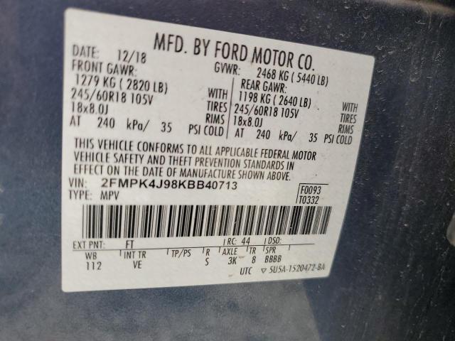 2FMPK4J98KBB40713 Ford EDGE SEL