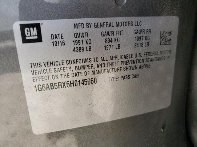 1G6AB5RX6H0145960 Cadillac ATS LUXURY