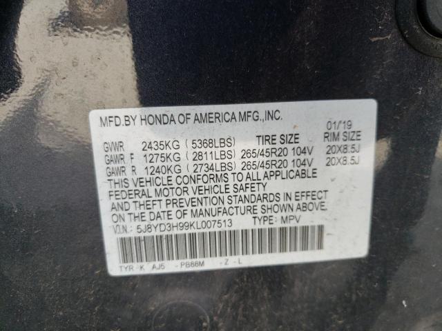 5J8YD3H99KL007513 Acura Mdx Advance