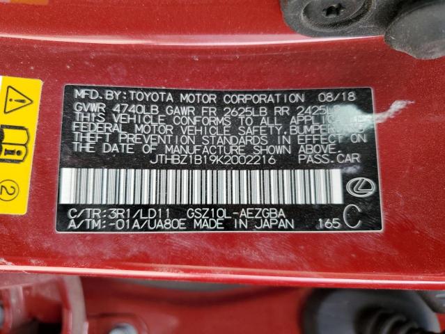 JTHBZ1B19K2002216 Lexus ES 350