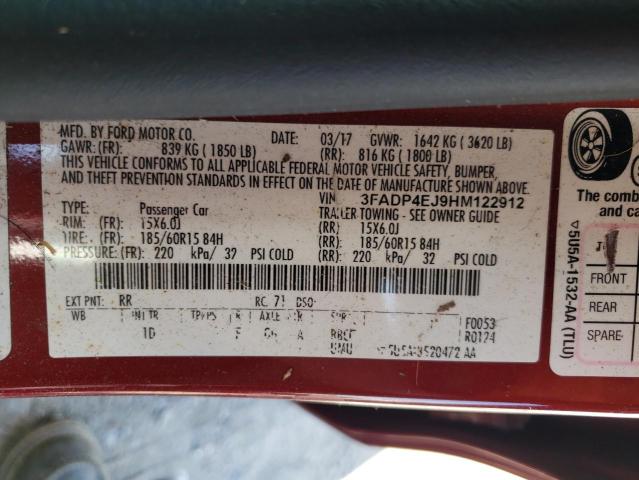 3FADP4EJ9HM122912 Ford FIESTA SE